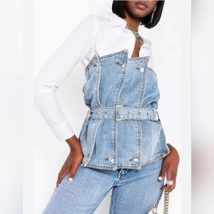 NWT Denim Corset - Sz L